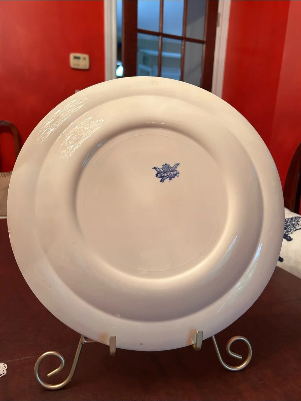 Vintage Royal China Blue and White Windmill Pattern Luncheon Plate. Made In USA